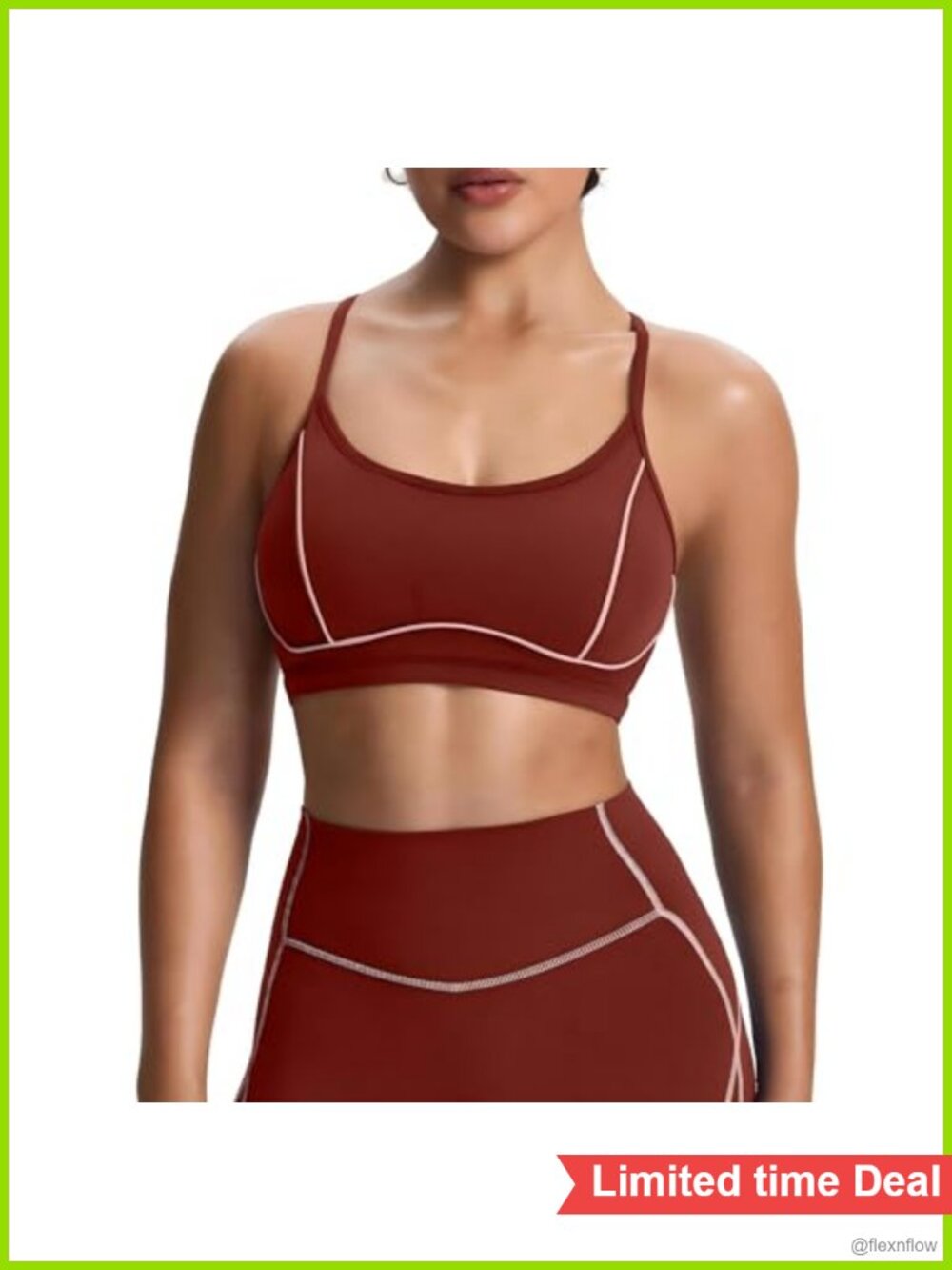 Lexi Lined Sports Bra U-Neck Adjustable Straps Removable Pads Full Coverage